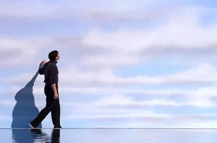 Truman Burbank in The Truman Show finds the edge of his artificial world