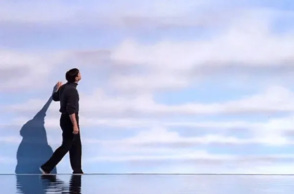 Truman Burbank in The Truman Show finds the edge of his artificial world